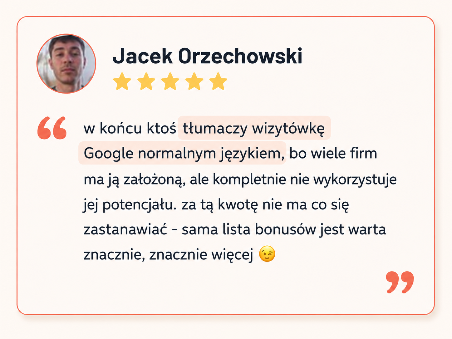 Opinia kursanta Jacka Orzechowskiego – 5 gwiazdek